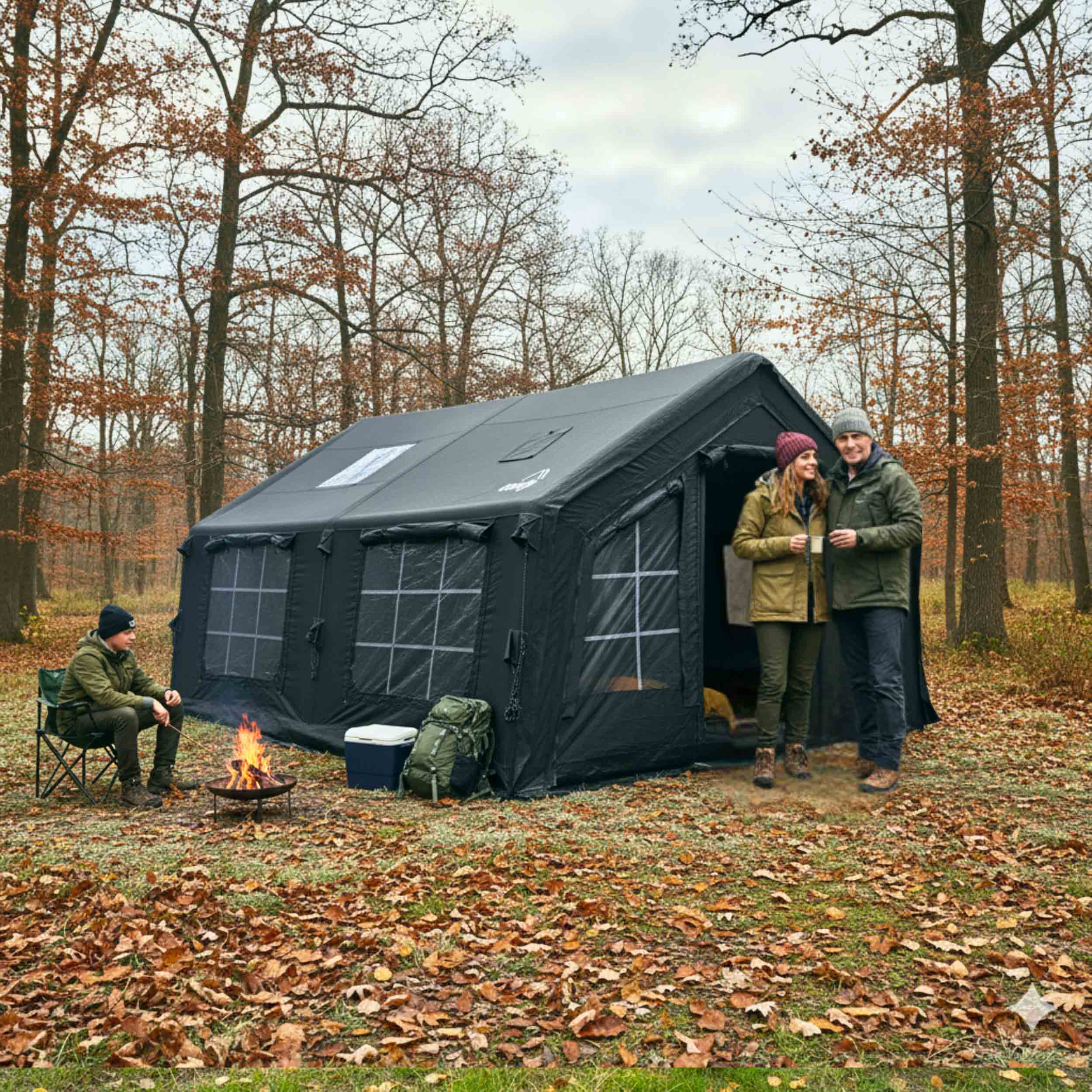 Coody Familia AirTent 13.6 Black Inflatable Tent House for Camping (2-