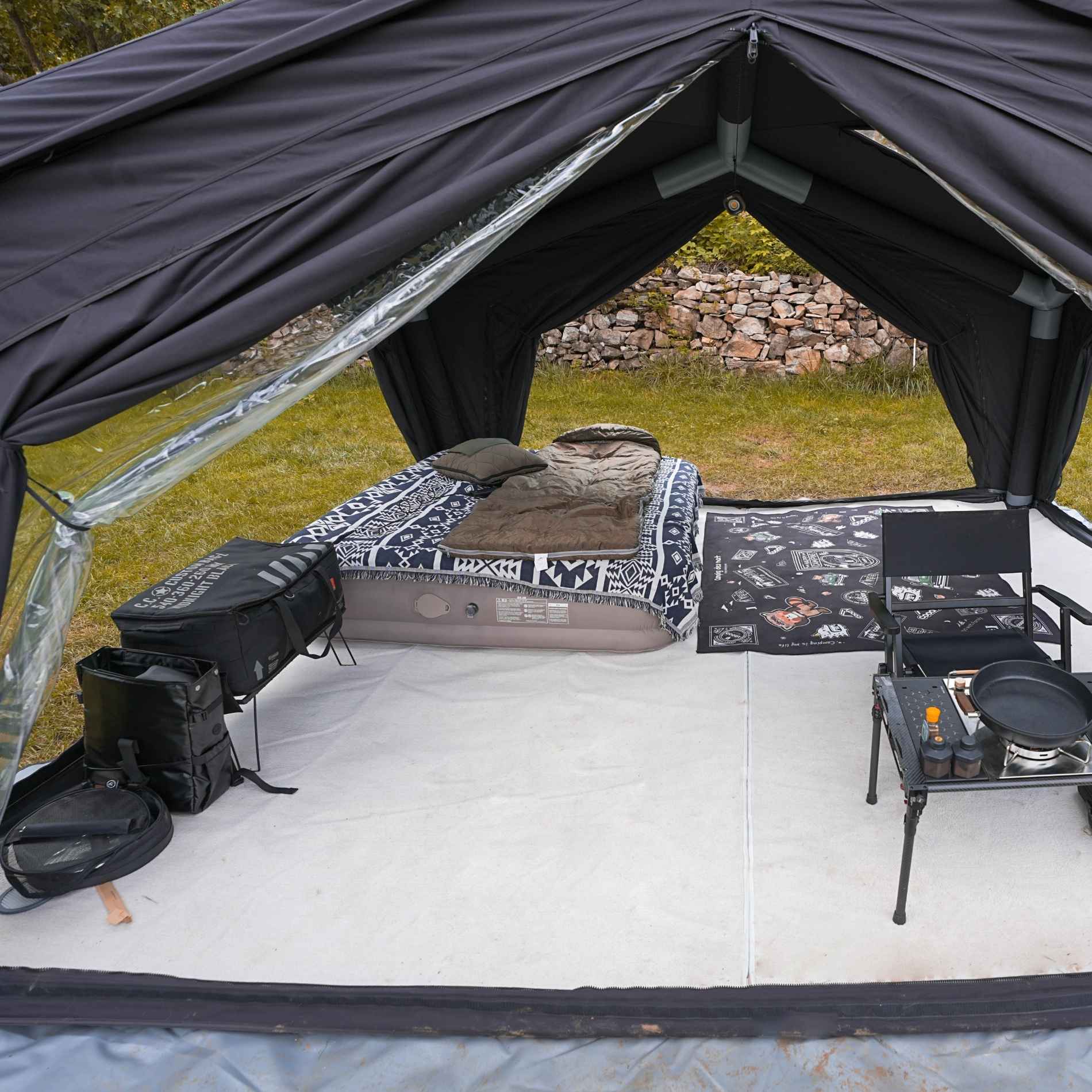 Tiendas inflables Coody Air Tent Hub Shelter negras para acampar (2-6 personas)