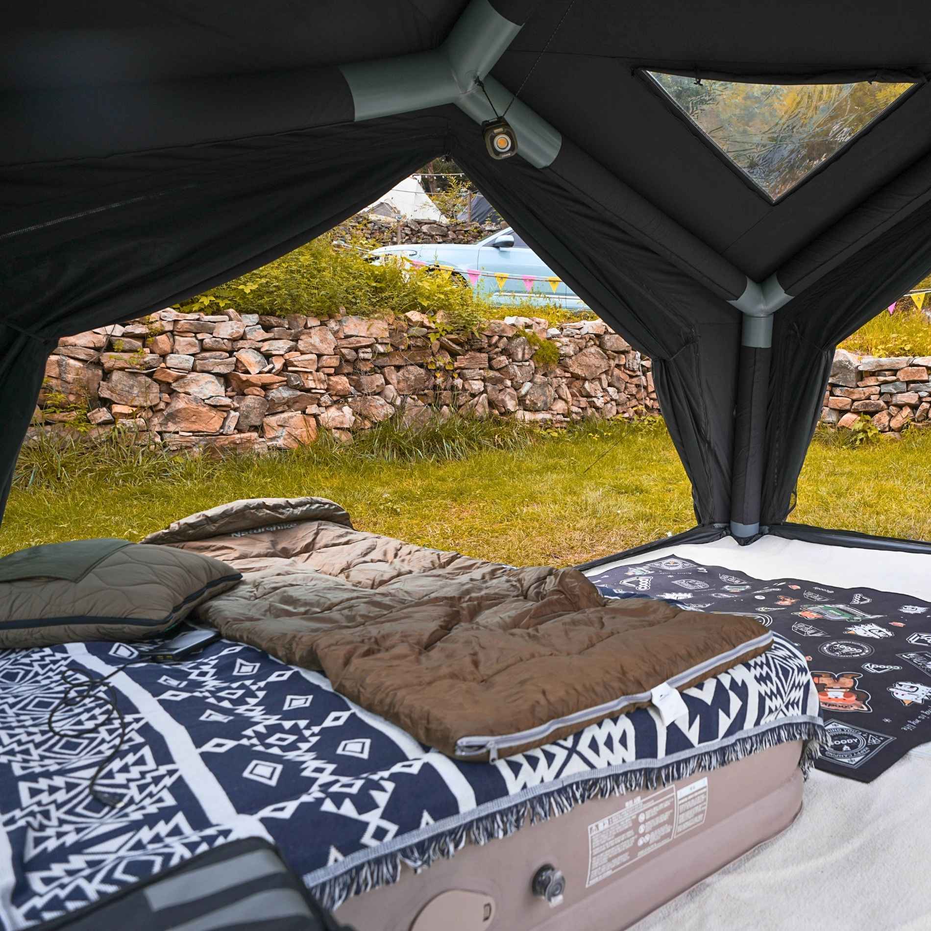 Tiendas inflables Coody Air Tent Hub Shelter negras para acampar (2-6 personas)