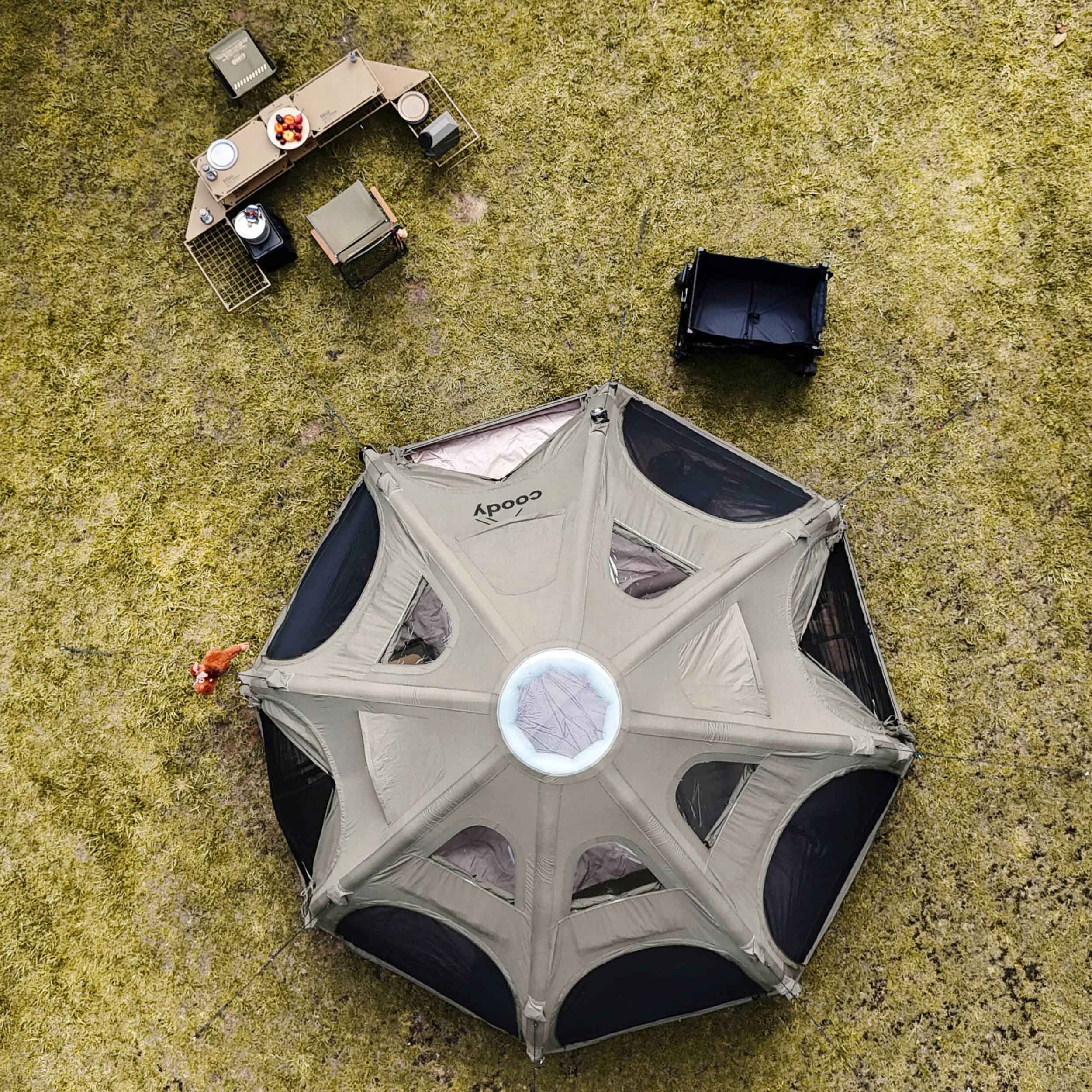 Coody Dome Octopus Forest Green Inflatable Shelter for 2-4 person