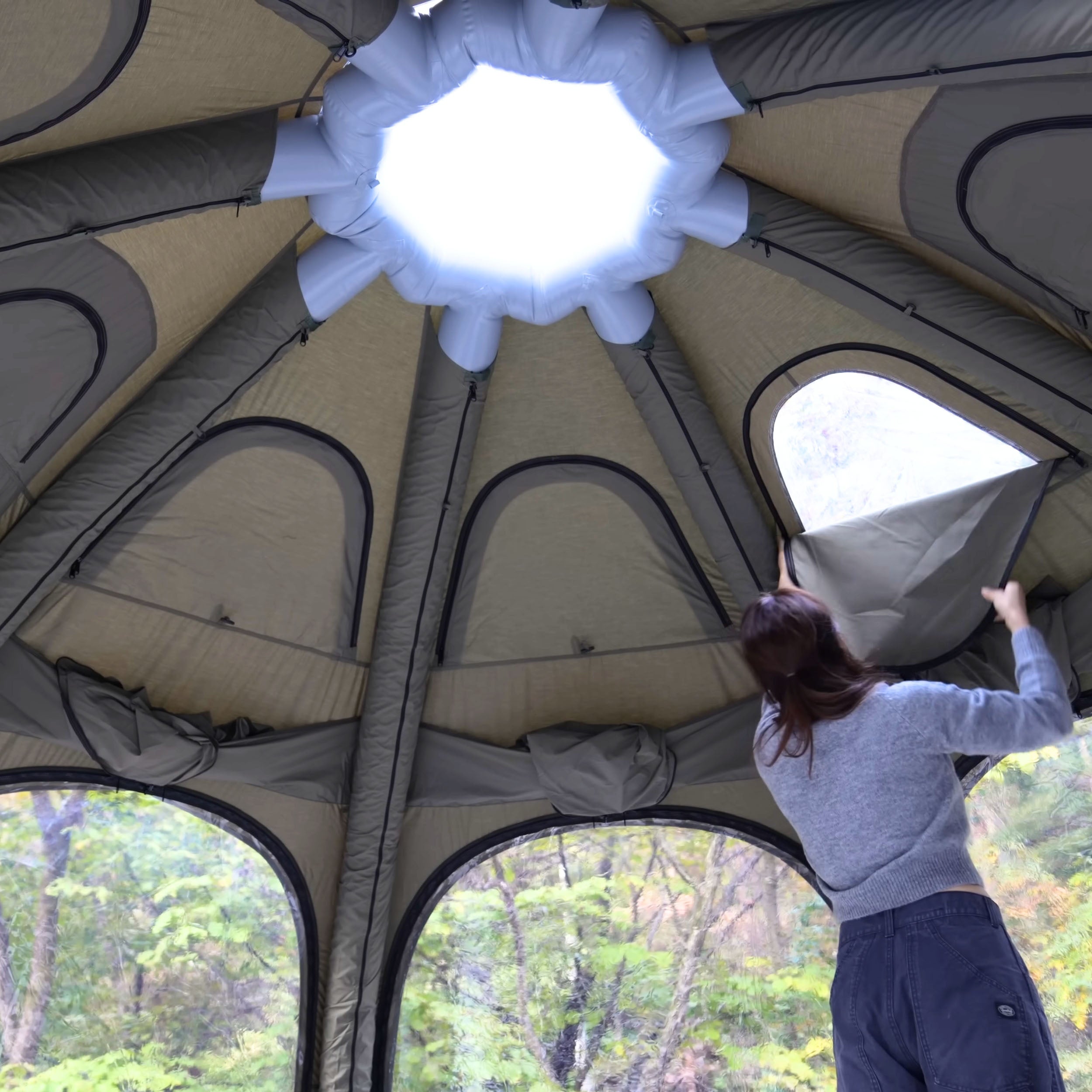 Coody Dome Octopus Forest Green Inflatable Shelter for 2-4 person