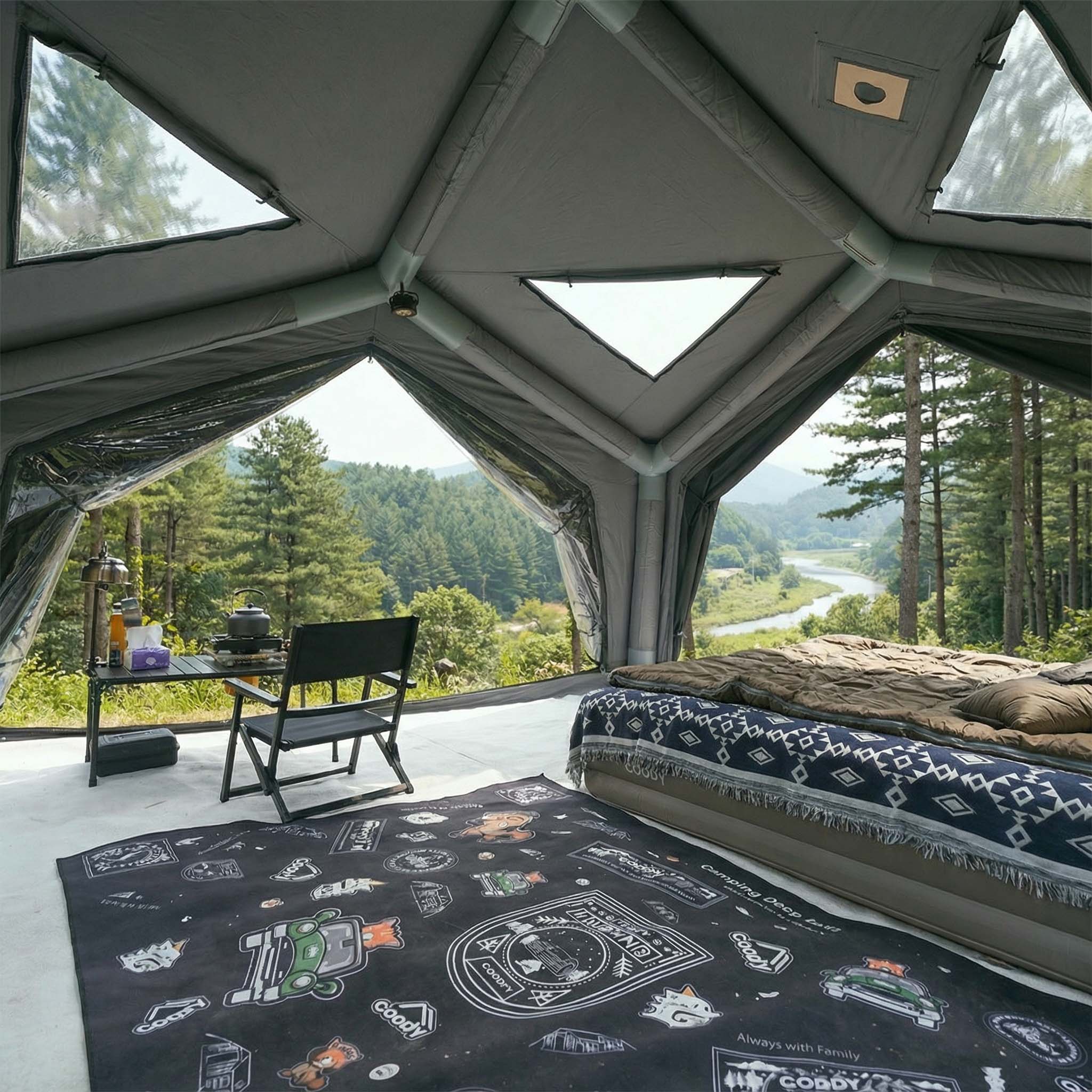 Coody Air Tent Hub Shelter Gray Inflatable Tents for Camping (2-6 Person)