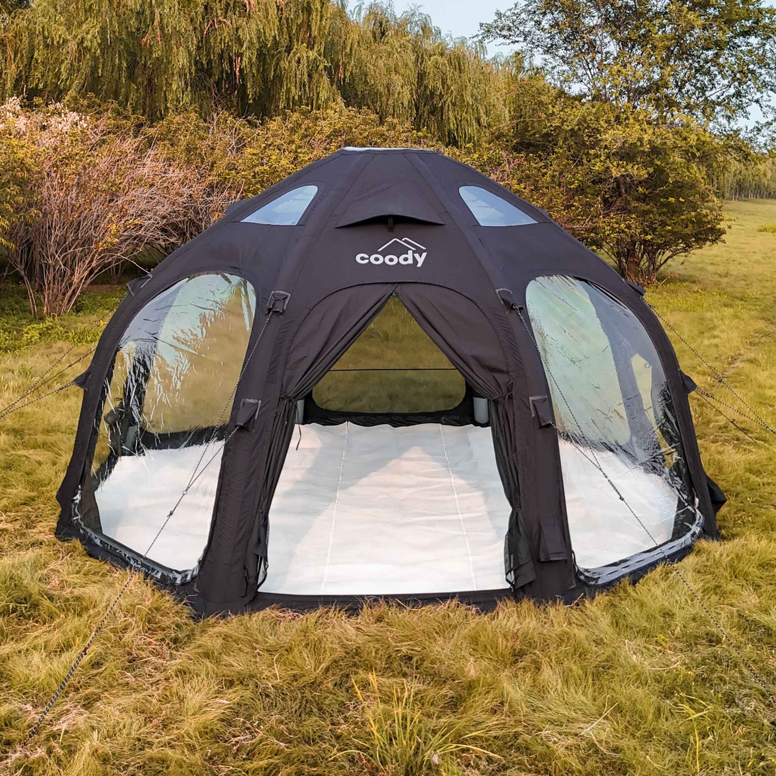 Refugio inflable Coody Aurora Dome negro para 2 a 4 personas