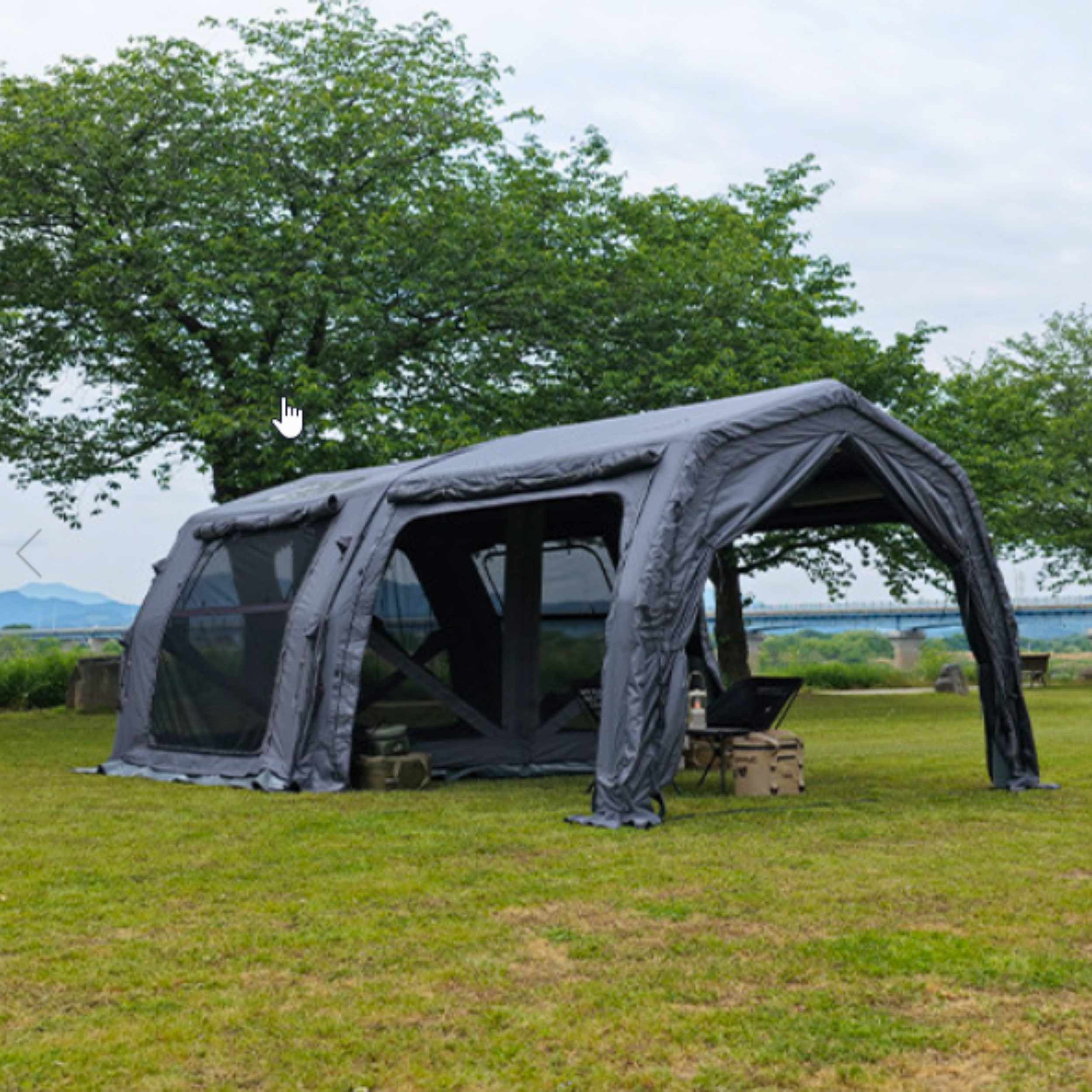 Tienda de campaña inflable Coody 8.0 Air negra - Casa de campaña para acampar (1-4 personas)